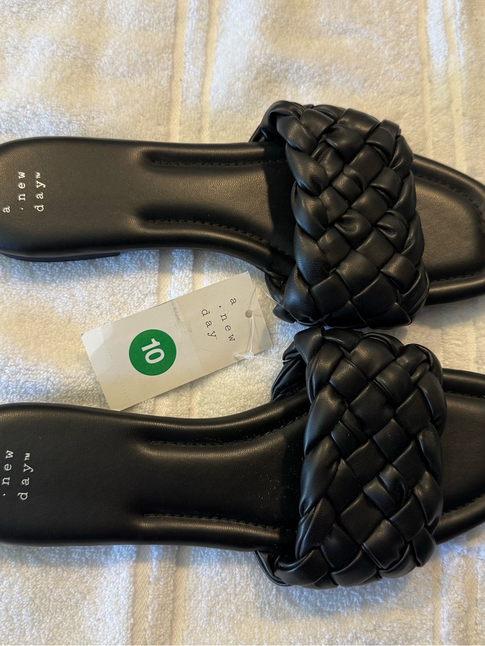 a new day Black Braided Square-Toe Slide Sandals - Picture 3 of 6